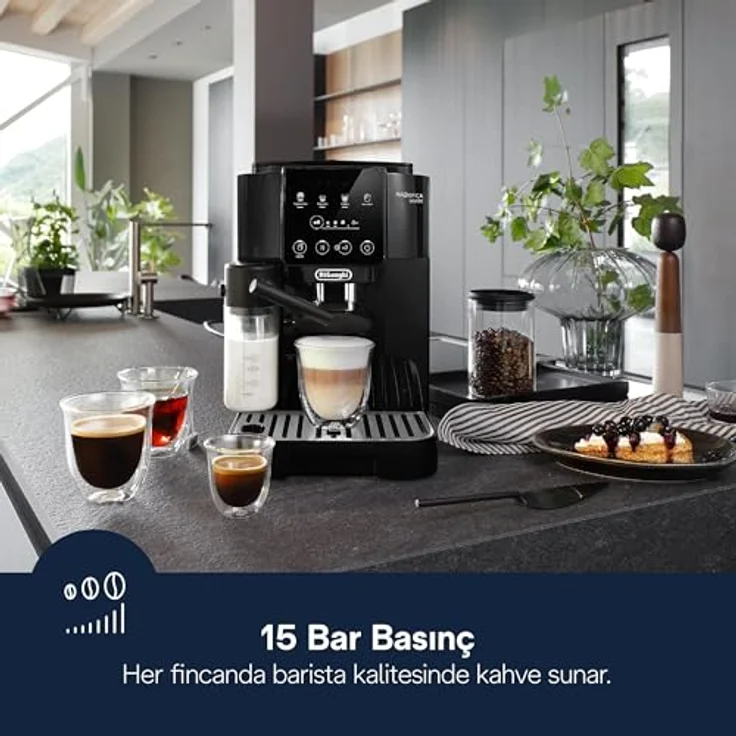 De'Longhi Kaffeevollautomat Magnifica Start Milk - ECAM 223.61.GB, kompakt, mit LatteCrema-Hot-Milchsystem und 13-stufigem Kegelmahlwerk, schwarz – Bild 2