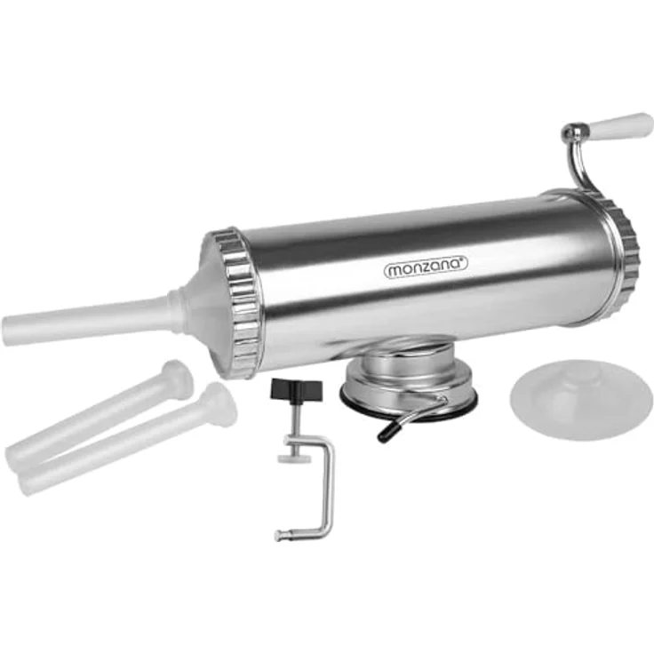 Manueller Wurstfüller 2,5kg Füllmenge I Aluminium I 3 Tubengrößen I inkl. Klemmhalterung & Handkurbel – Bild 9