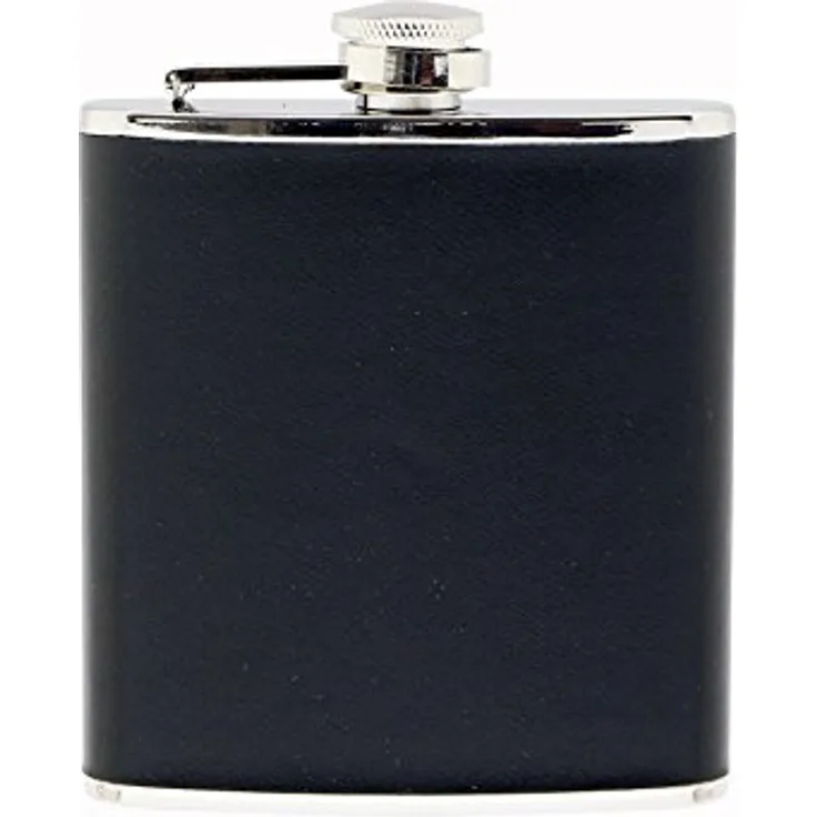 Relags Flachmann 'Leder, Schwarz, 120 ml