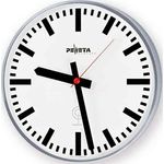 Peweta Wanduhr Funkuhr (30 cm), Metallgehäuse, silbergrau-metallic