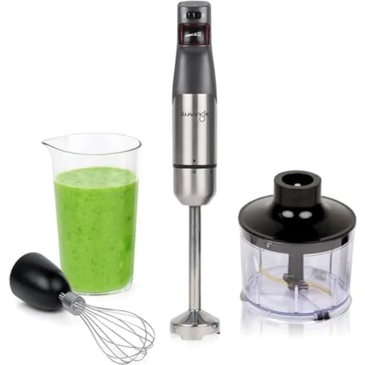 Kuvings Mixpro1000, Stabmixer mit 1.000-Watt-Motor, titanbeschichteter Klinge und stufenloser Geschwindigkeitsregelung, schwarz – Bild 1