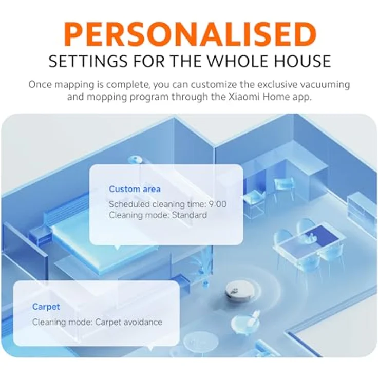 Xiaomi Robot Vacuum S40 EU, BHR084AEU, Staubsauger Roboter mit 5200 mAh Akku, bis zu 180 Minuten Laufzeit, beutellosem Staubbehälter, Nasswischfunktion, Weiss – Bild 9