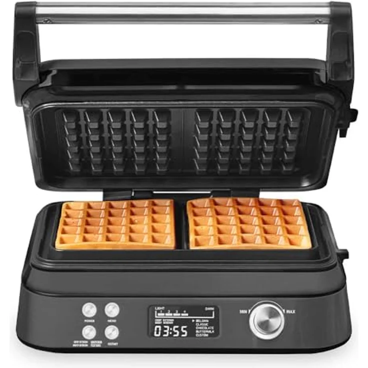 Gastroback Waffeleisen Advanced Control 42449 BLACK EDITION, 1600 W, mit LCD-Display, 7 Bräunungsstufen und akustischem Signal – Bild 1