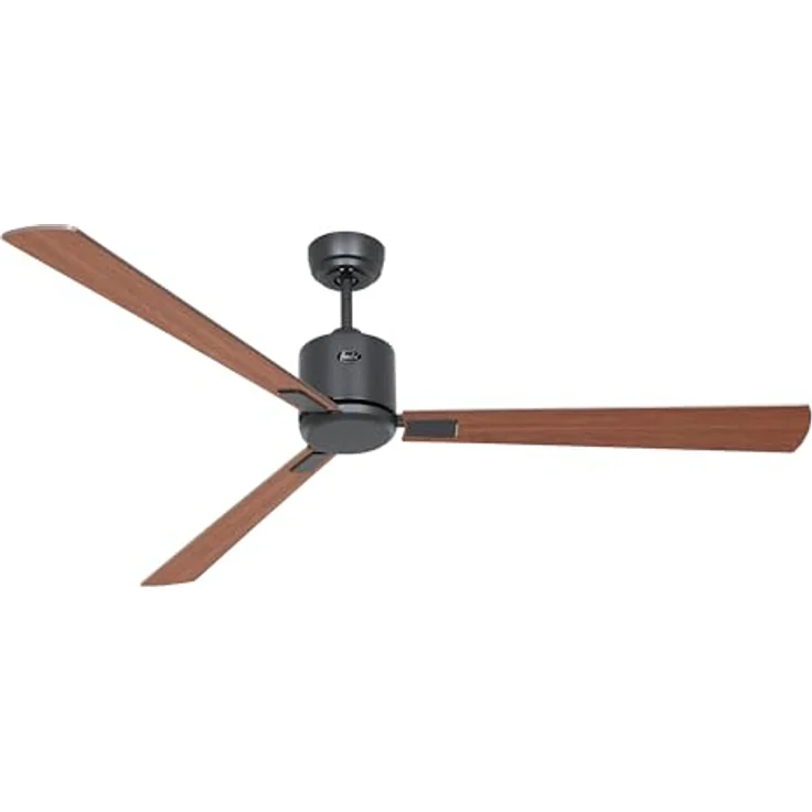 CASAFAN Eco Neo III, Energiespar Deckenventilator mit Fernbedienung, WiFi, 152 cm, basaltgrau, Wendeflügel Nussbaum/Kirschbaum – Bild 5