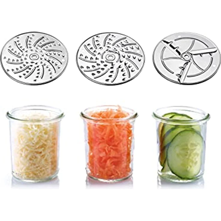 Westmark Set, 1 Gemüseschneider mit 3 Scheiben + 1 Spar-/Pendelschäler, Edelstahlklingen, Schnitzel Mouli, Famos, 117122E7 – Bild 4