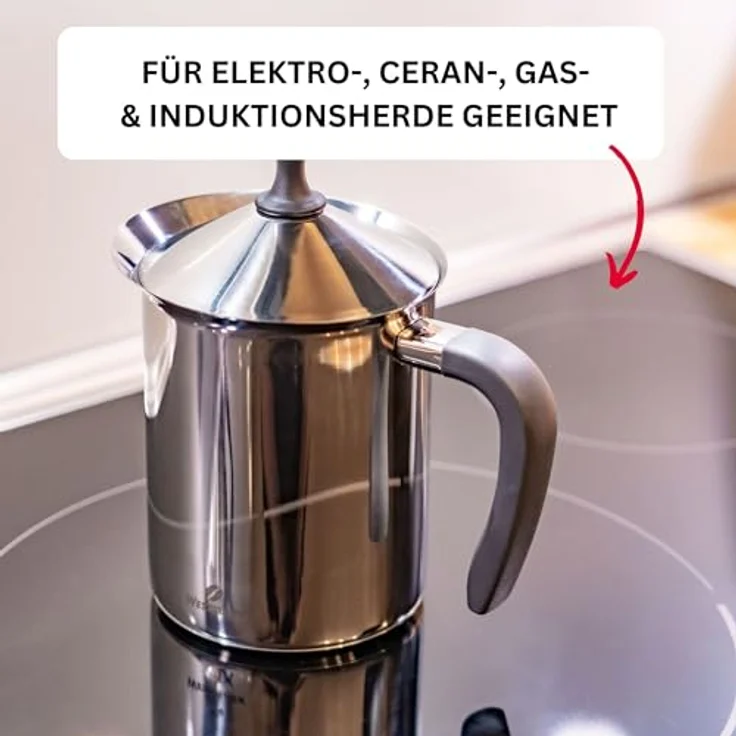 Westmark Milchaufschäumer, 800 ml, Rostfreier Edelstahl, Kunststoff (PP), Brasilia, Silber-Schwarz, 24742260 – Bild 4
