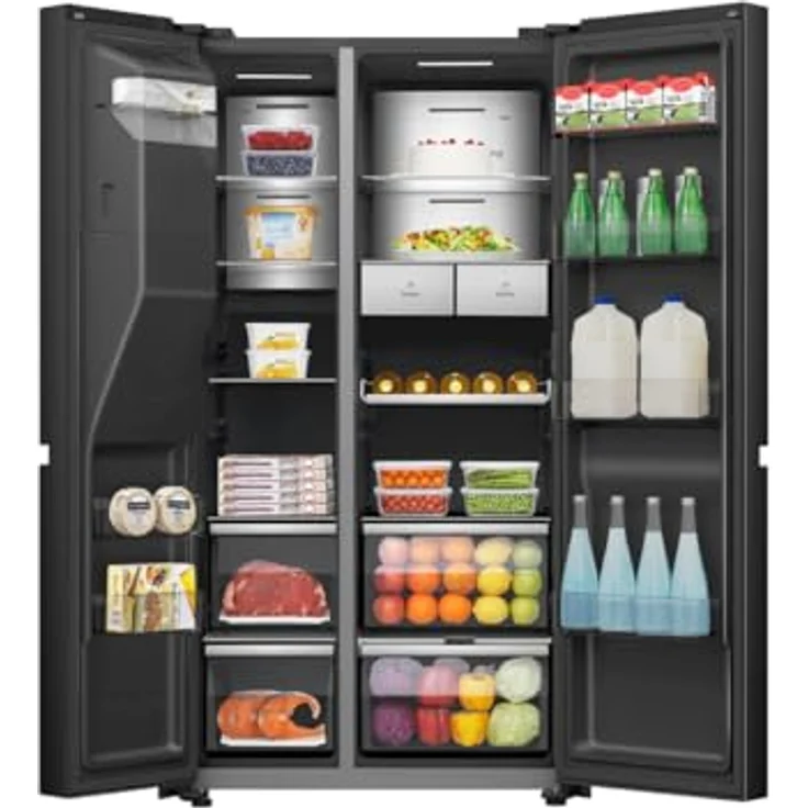 Hisense RS9P628GPFE, Side-by-Side Kühl-Gefrier-Kombination mit 21-Zoll Smartscreen, Eis- und Wasserspender, ConnectLife Hub und Fotowand-Funktion – Bild 5