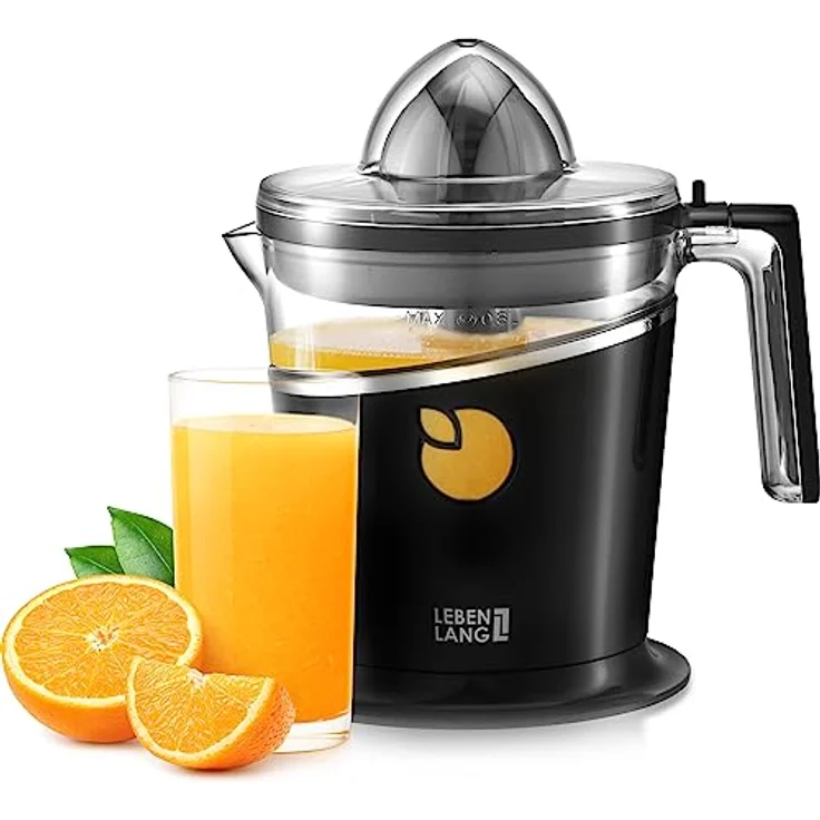 LEBENLANG Saftpresse elektrisch 800ml & Verstellbares Sieb - Orangenpresse, Zitruspresse, Zitronenpresse Obstpresse I Orangensaftpresse Citruspresse elektronisch Orange Juicer – Bild 1