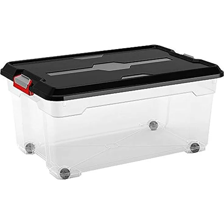 KIS L Aufbewahrungsbox Moover Box 43 Liter in schwarz-transparent, Plastik, 58x38x27 cm