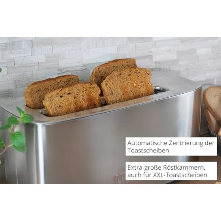 Unold Toaster 38266 Toaster Tom, 4-Scheiben Automatik-Toaster mit 1.200 - 1.400 W Leistung, silber – Bild 5