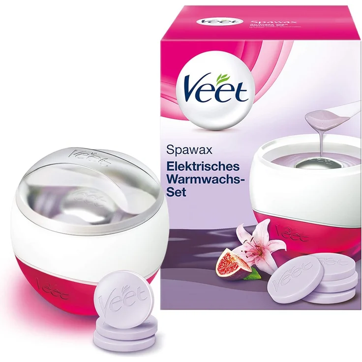 Veet Haarentfernungsgerät Spawax-Set für den ganzen Körper, mit 6 x Wachsscheiben & Spatel, für seidig-glatte Haut