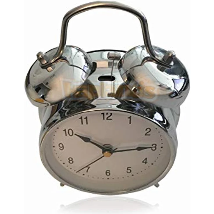 TFA Dostmann Analoger Doppelglocken-Wecker, lauter Alarmton, Retro Design in nostalgischem Metall Silber, Modell 98.1043 – Bild 3