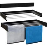 KITCHEN MOVE Cobra Wäscheständer, Wandmontage, faltbar, 100 cm, Schwarz - Aluminium, 25 kg Tragfähigkeit, 6 Meter Trockenfläche