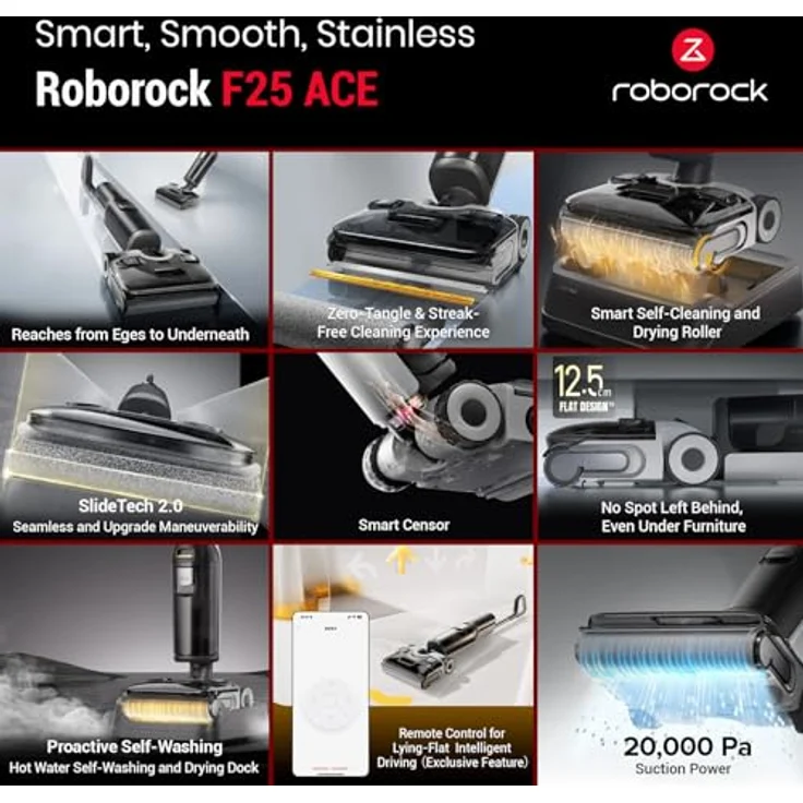 Roborock Bodenstaubsauger Roborock F25, Nass-/Trockensauger, Beutellos – Bild 2