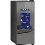 HOMCOM Weinkühlschrank 30 L, Getränkekühlschrank für 12 Flaschen mit LED-Beleuchtung, Touch-Steuerung, Temperatur 8-18°C, Schwarz