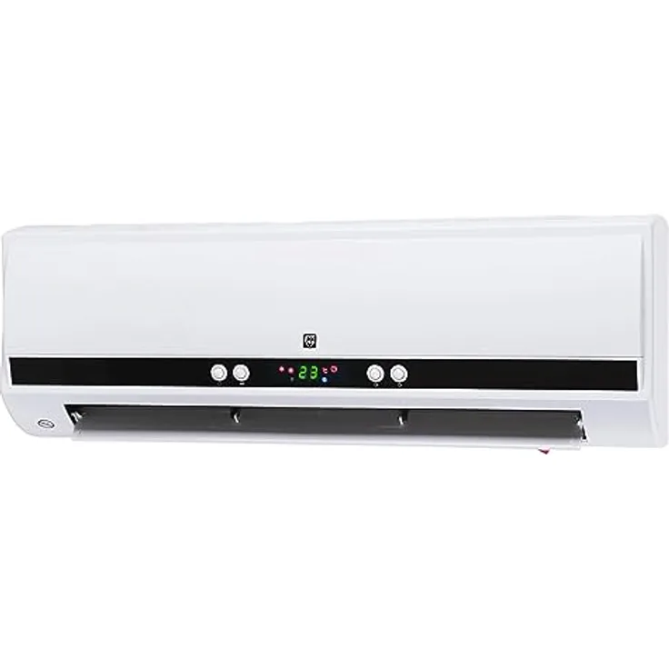 SHX PTC-Heizlüfter zur Wandmontage 2000W SHX501HEAT2023 – PTC-Heizelement, 2 Heizstufen, 3 Betriebsmodi, 2000 Watt, elektronisches Thermostat, Timerprogrammierung, Fernbedienung, weiß