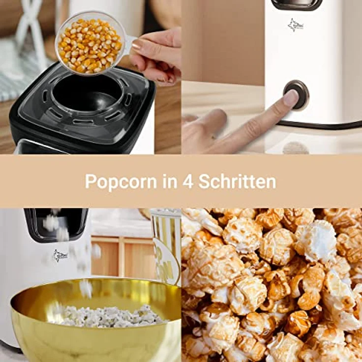 SUNTEC Heißluft-Popcornautomat POP-8618 fat free [Leckeres Popcorn ohne Fettzugabe, rotierendes Heißluft-Funktionsprinzip ohne Anbrennen, max. 60 g Mais, max. 1100 W ] – Bild 8