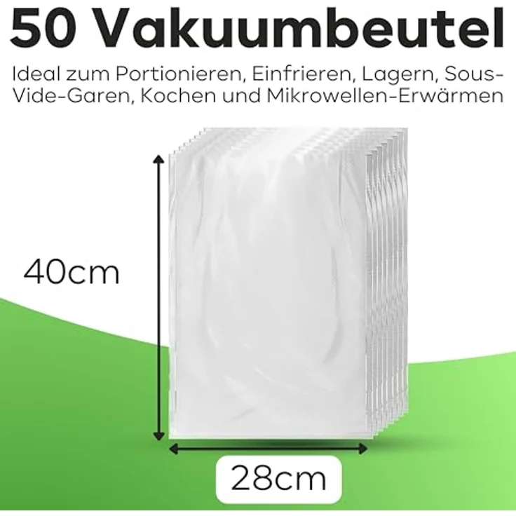 Proficook Vakuumbeutel, groß, 28 x 40cm, 50 Stück – Bild 2