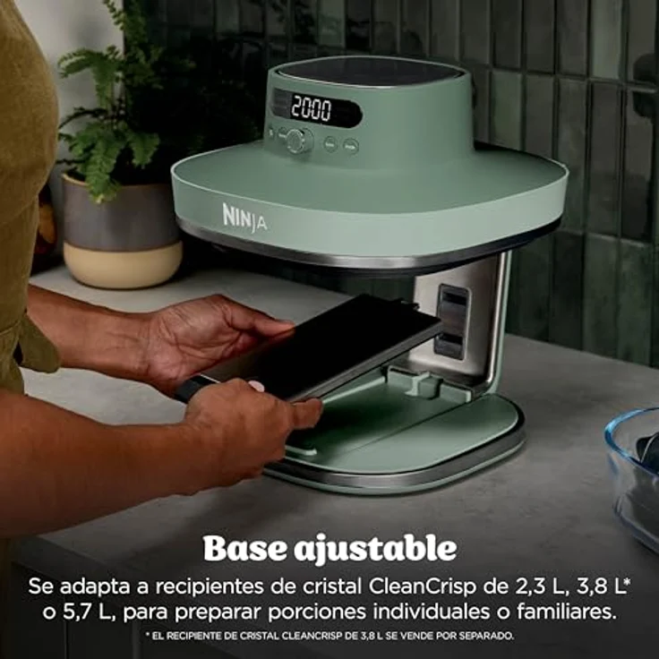 Ninja CRISPi PRO XL Glas-Heißluftfritteuse,  bis zu 1,8 kg Füllmenge, Farbe: Grün – Bild 5