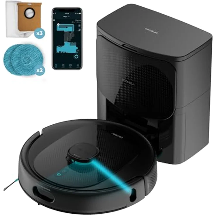 Cecotec Conga 9990 AI Spin Revolution, Saug- und Wischroboter mit 10.000 Pa Saugkraft, KI, Lasernavigation und selbstentleerender Absaugstation – Bild 1