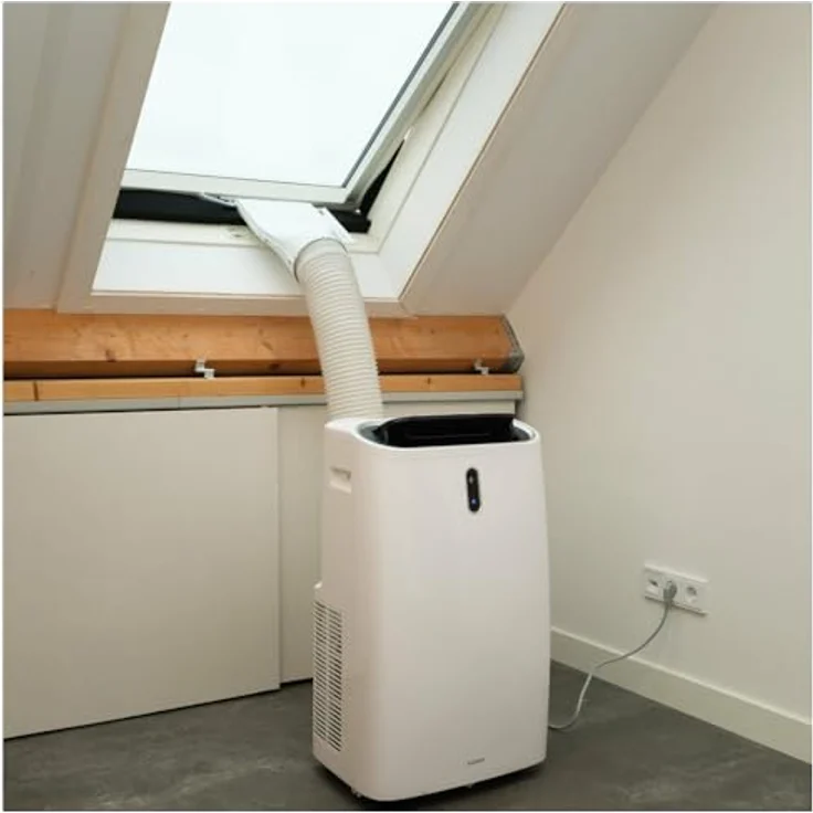 Eurom Window Way Out, Fensterdichtung für Klimaanlagen, geeignet für Dreh-, Kipp- und Schiebefenster, 15 cm Durchmesser – Bild 7