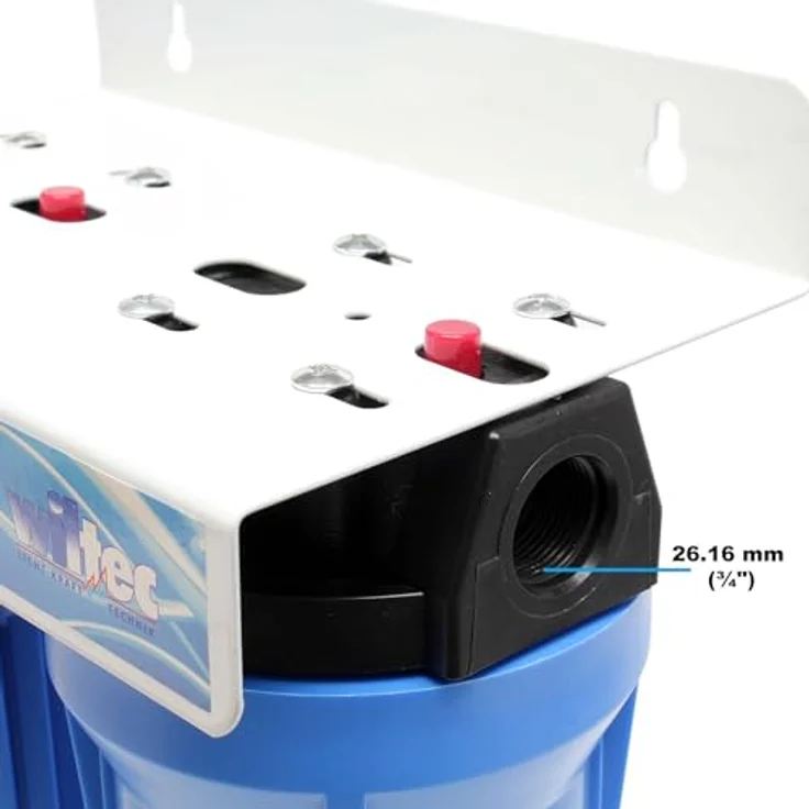 Naturewater NW-BRK02 2 Stufen Wasserfilter, 5 µ, 26,16 mm (3/4") Filtereinsatz, PP Kartusche Filter, Filterschlüssel, Sedimentfilter Aktivkohleblock, preisgünstig und einfach zu montieren - blau – Bild 5