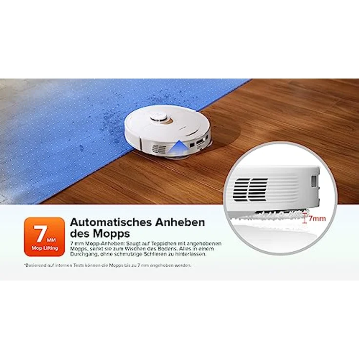 roborock Q Revo Saug- & Wischroboter mit Absaugstation (Saugleistung 5500Pa, 180min Akkulaufzeit, 350ml Staub- / 80ml Wassertank, 200 UpM rotierende Mop-Pads, App-/Sprachsteuerung) – Bild 4
