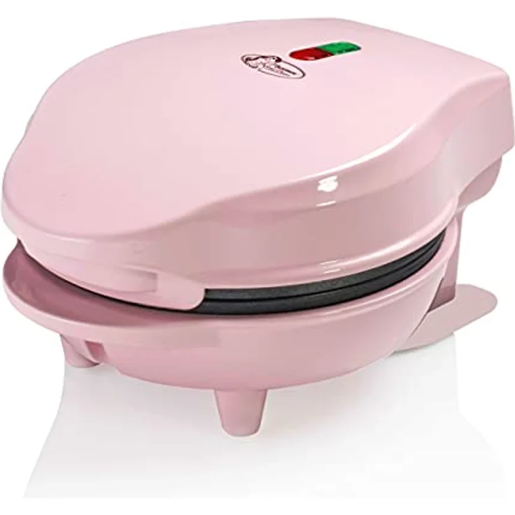 Bestron AMW500P Mini-Waffelautomat, Waffeleisen, 550W, Backampel, antihaftbeschichtet, rosa – Bild 3