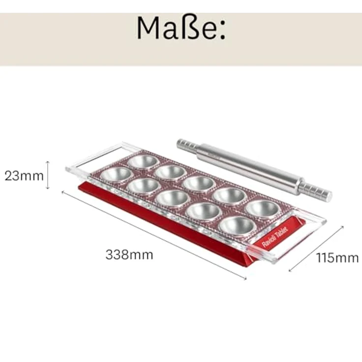 Marcato RT-RSO Ravioli Tablet Nudelform, Aluminium, rot – Bild 8
