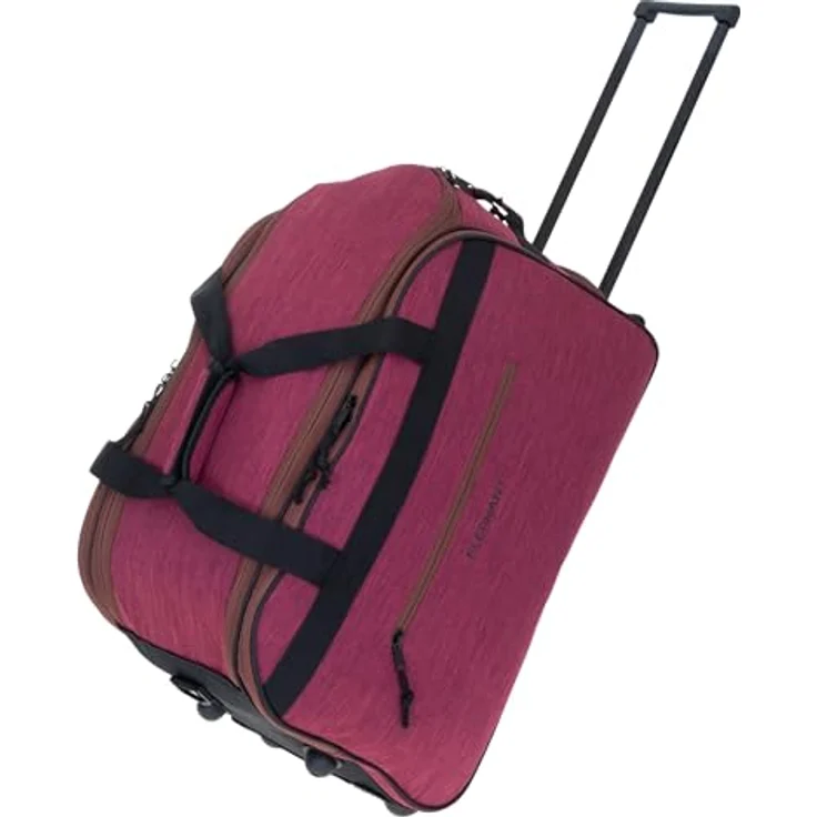 Elephant Reisetrolley Weekender Duffle Travel 55 cm Trolley Rollen (Rot Bordeaux-Braun 13030) – Bild 1