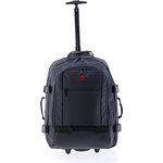 Gladiator Polar Rucksack mit Rollen, wasserabweisend, weich, Zwei Rädern, Handtasche, 55 cm, Schwarz , de Mano, 55 cm, Trolley-Koffer mit Rollen, wasserabweisend, weich, Zwei Räder