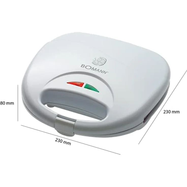 Bomann ST 5016 CB Sandwichtoaster, 3-eckige Sandwichplatten, automatischer Temperaturregler, mit 2 Kontrollleuchten, Antihaftbeschichtung, Überhitzungsschutz, weiß – Bild 6