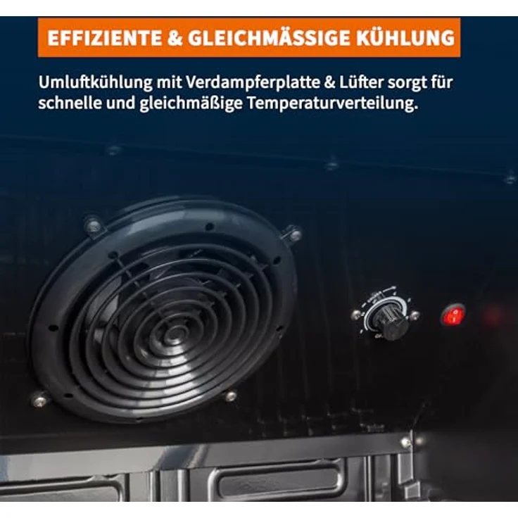 GastroHero Getränkekühlschrank GKS-360, 360 Liter, schwarz, abschließbare Glastür, temperaturregelbar 0 °C bis +8 °C, 5 höhenverstellbare Böden – Bild 5