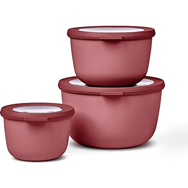 Mepal Multischüssel Cirqula hoch, 3-teilig (500+1000+2000 ml) - vielseitige Vorratsdosen in Vivid mauve – Bild 1