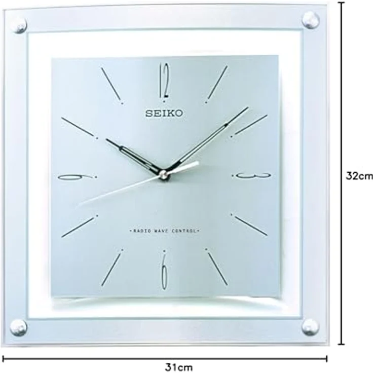 Seiko Clocks Funkwanduhr QXR205S, weißer Kunststoff, 32,0 x 31,0 x 4,1 cm – Bild 3