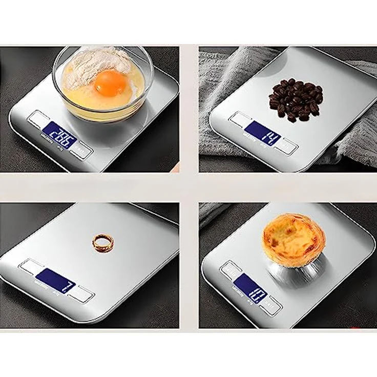 Retoo Küchenwaage Digitale, Digitalwaage, Edelstahl-Lebensmittelwaage, Tragkraft, Waage mit leicht ablesbarer, Abstellautomatik und Tara, Flüssigkeitsmessung, Haushaltswaage zum Backen und Kochen – Bild 4