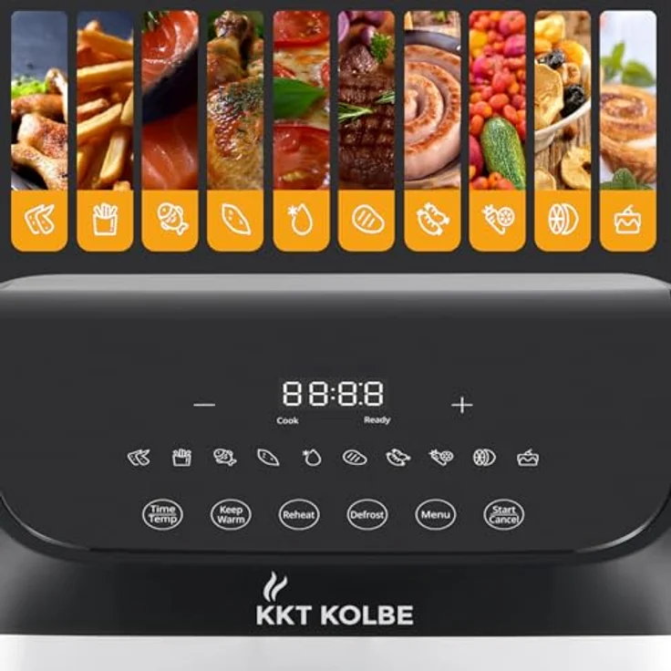 KKT KOLBE Heißluftfritteuse AF8500, 10 Programme für fettfreies Kochen, kompakt und mobil – Bild 2