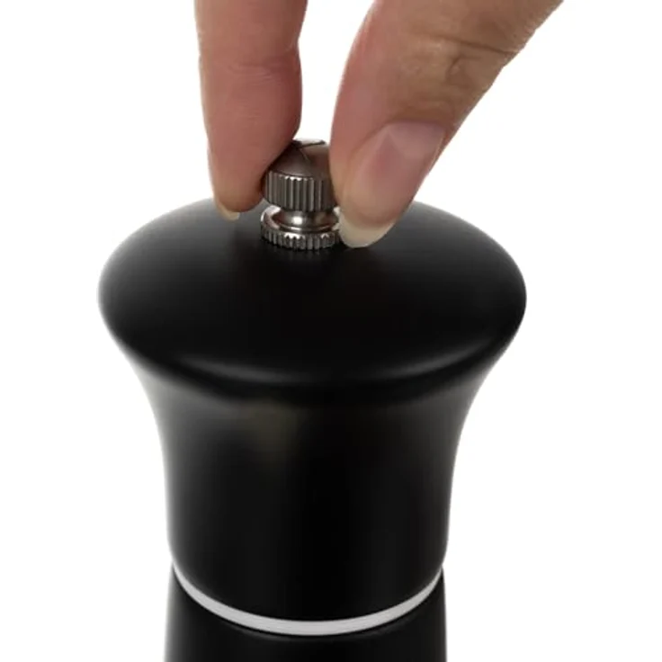 Ruhhy Gewürzmühle Handmühle Set, manuell, 2 Stück in Weiß und Mattschwarz, keramisches Mahlwerk, individuell einstellbare Mahlfeinheit, ergonomische Form – Bild 8