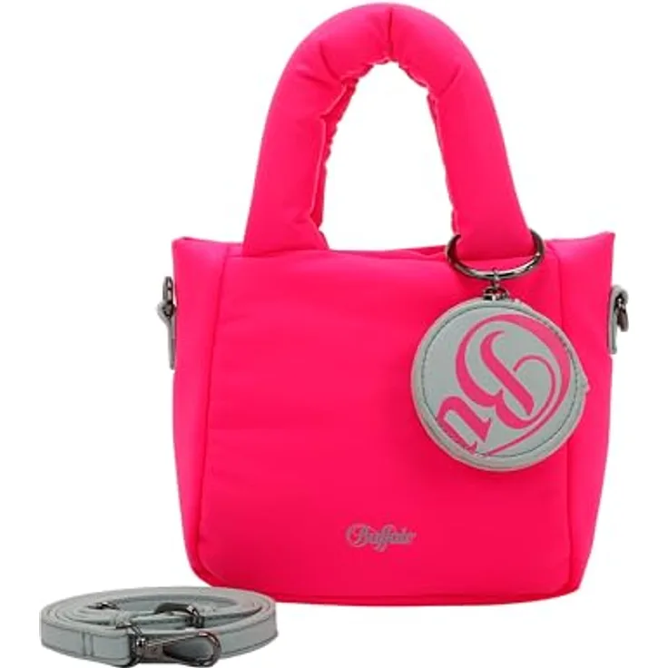 Buffalo Boxy25 Mini Bag, Handtasche aus 100% Nylon in Neon Pink, 17.5 cm x 8 cm x 18 cm