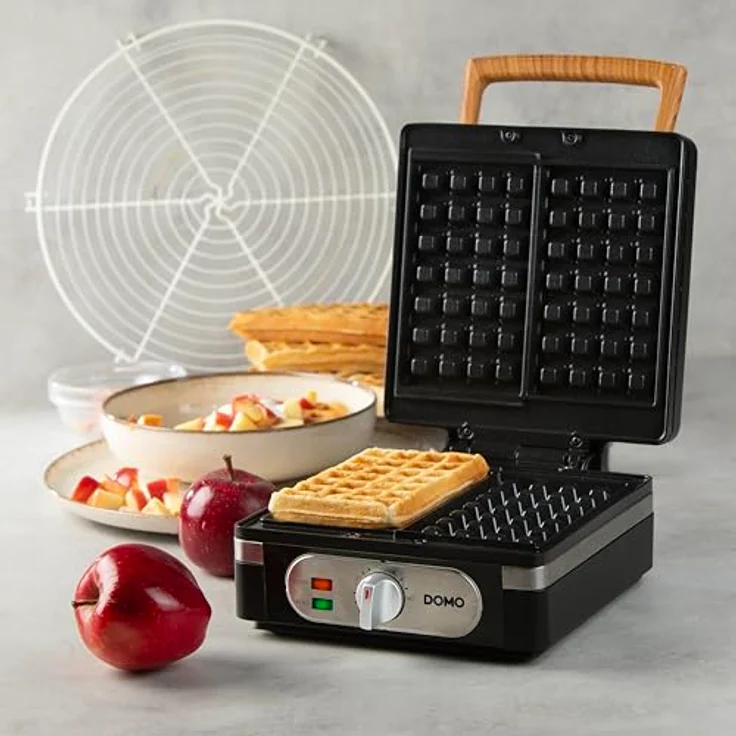 DOMO DO9275W Waffeleisen, 1400 W Leistung, PFAS-freie keramische Antihaftbeschichtung, schwarz – Bild 3