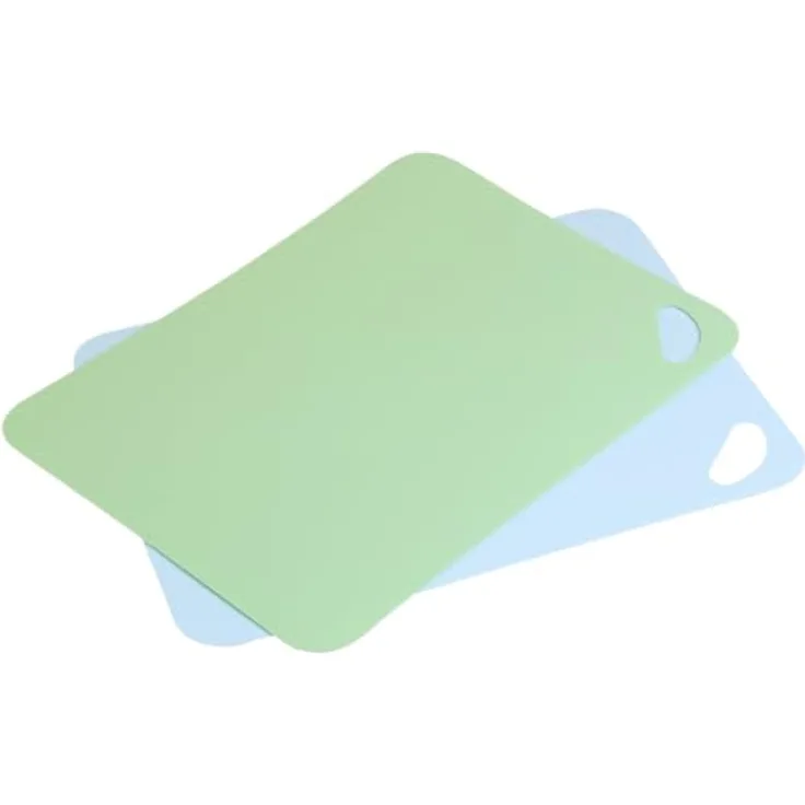 KESPER Flexible Schneidunterlage, Anti-Rutsch 2er Set, Kunststoff (PP), 38 x 28 x 0,2 cm, Grün und Hellblau, hitzebeständig bis 120°C, spülmaschinengeeignet
