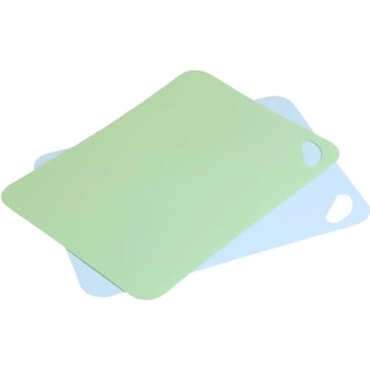 KESPER Flexible Schneidunterlage, Anti-Rutsch 2er Set, Kunststoff (PP), 38 x 28 x 0,2 cm, Grün und Hellblau, hitzebeständig bis 120°C, spülmaschinengeeignet – Bild 1