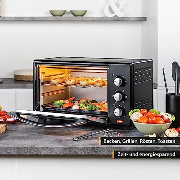 First FA-5044-1 Minibackofen, Standgerät, Garraum 35 l, Leistung 1600 W, schwarz – Bild 3
