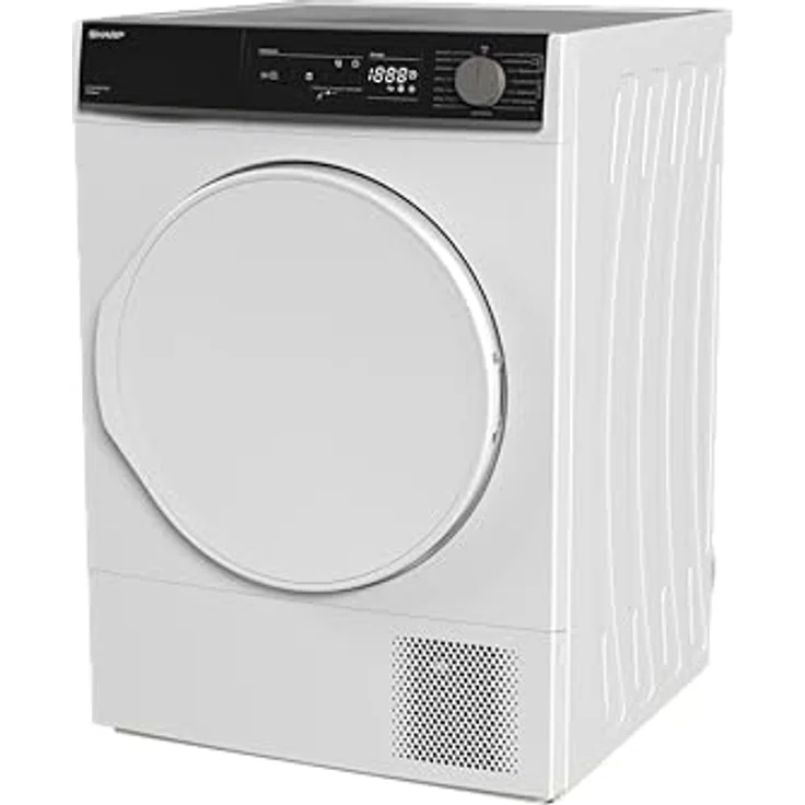 Sharp KD-NHA8S8P1W3-DE Wärmepumpentrockner, 8 kg, 15 Programme inkl. 30 Min. Kurzprogramm, Schontrommel mit LED-Beleuchtung, Weiß – Bild 4