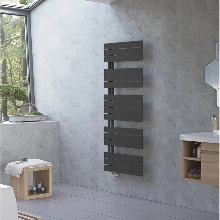 Ximax Badheizkörper P2-Open 1195 mm x 600 mm, anthrazit, 742 Watt, als Handtuchwärmer verwendbar