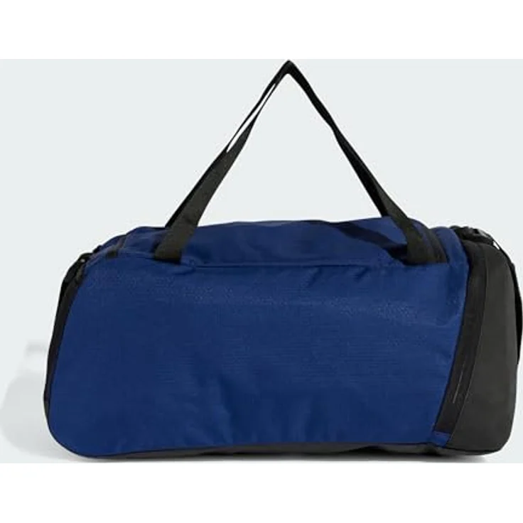 adidas Sportswear TR DUFFLE S, Sporttasche in Dunkelblau/Weiß mit verstellbarem Schulterriemen und strapazierfähigem Boden, 50% recycelte Materialien – Bild 2