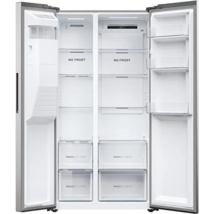 Haier HSR5918DIMP Side-by-Side-Kühlschrank, freistehend, edelstahl, NoFrost, Energieklasse D – Bild 3