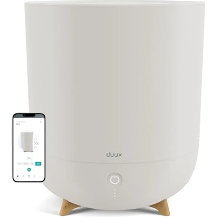 Duux Neo Ultrashall Luftbefeuchter Leise 5L - Smart Air Humidifier - Raumbefeuchter für Schlafzimmer, Kinderzimmer und Pflanzen - Greige
