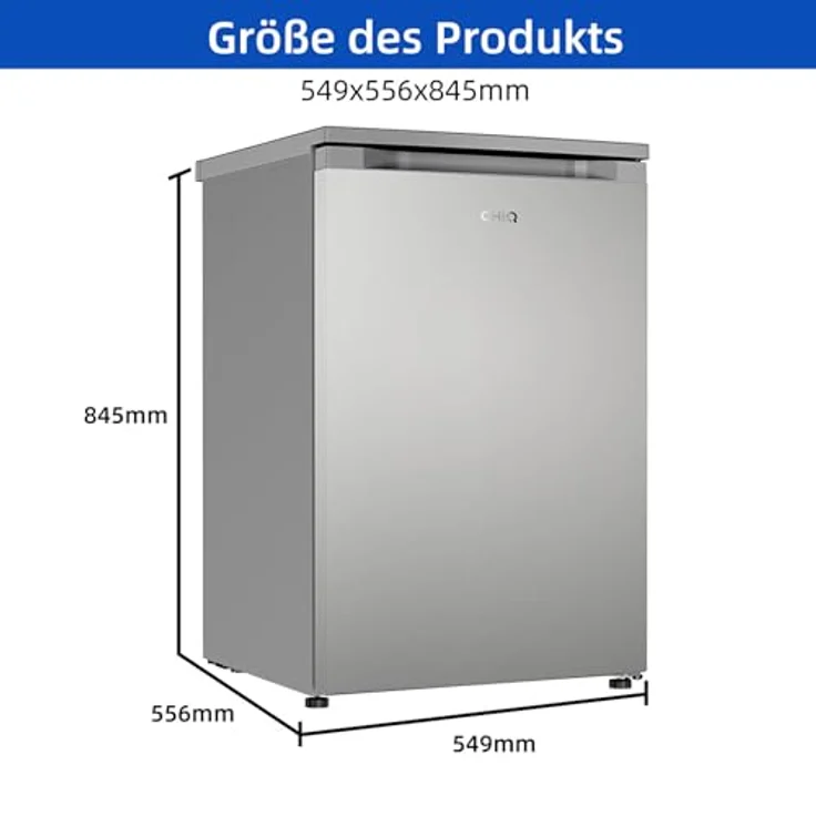 CHiQ KMRF110SD Table Top Kühlschrank, 107L, EEK C, 37dB, integriertes Gefrierfach, schnelle Kühlung, Auto Drain, 84.5 cm hoch, 54.9 cm breit – Bild 2