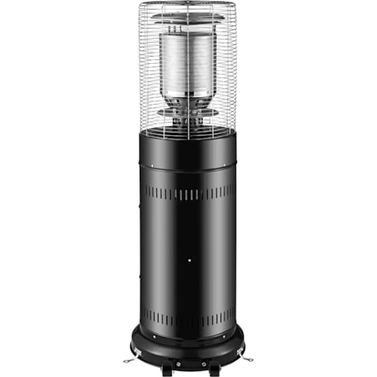 Zelsius Gas Heizstrahler "Zermatt", 11 kW, Ø 46cm x (H) 137cm, schwarz/silber, Terrassenheizstrahler außen mit Sicherheitsabschaltung und Piezo-Zündung – Bild 5